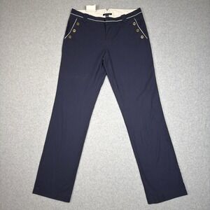 NWT Tommy Hilfiger Parker Sailor Nautical Navy Blue Button Pants Size 4 Preppy